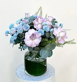 Ivory Garden Pink Rose Succulent Summer Bouquet